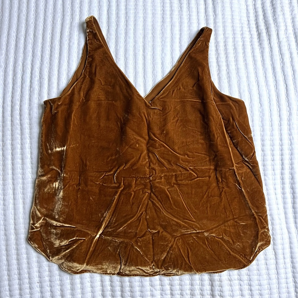 NWT gold velvet Loft v-neck sleeveless top, formal